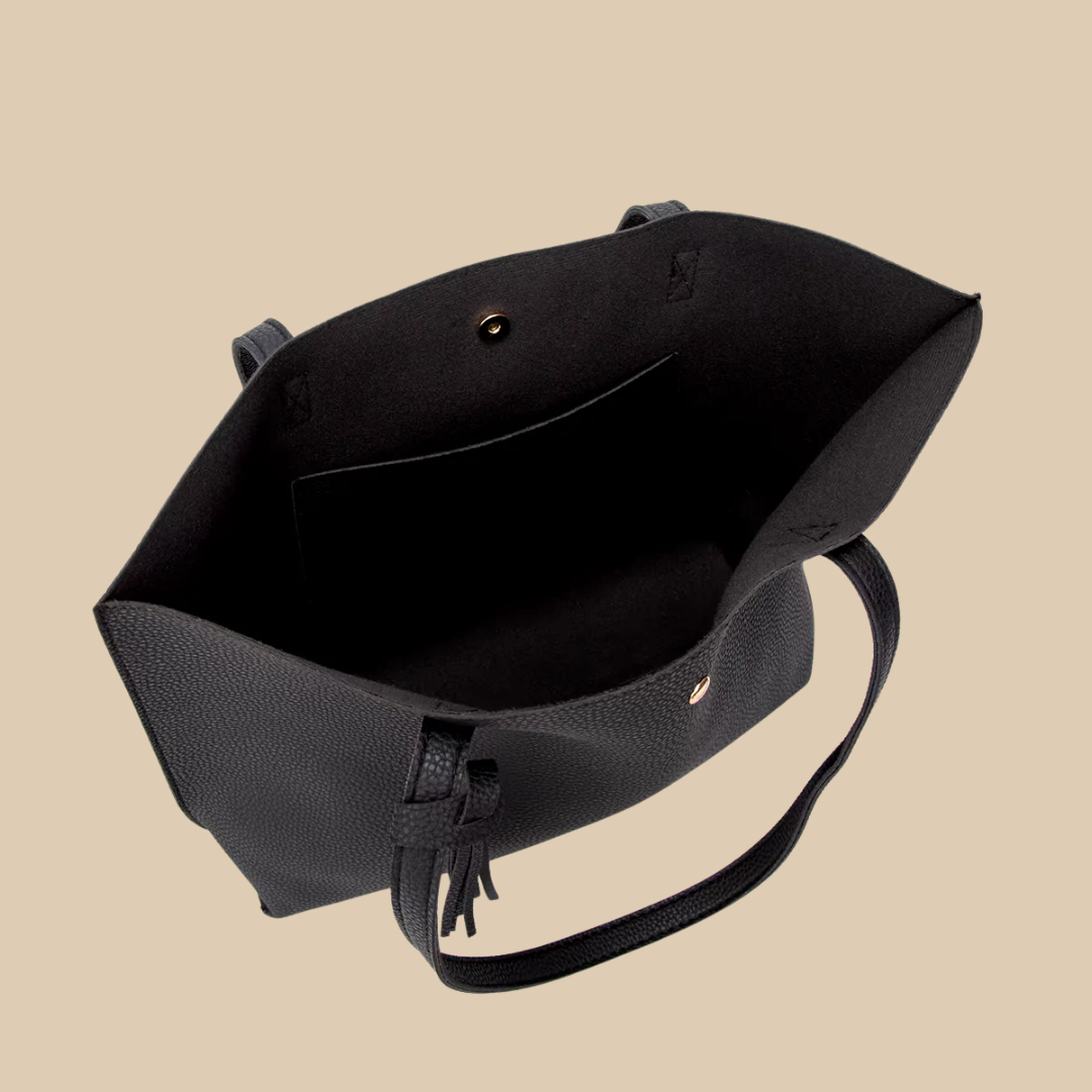 Atasha | Sac à Bandoulière Noir Avec Portefeuille Gratuit