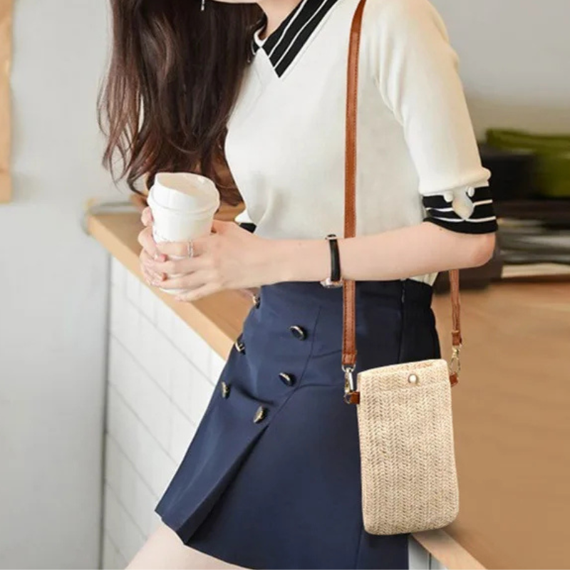 Charlene | Mini sac à bandoulière | Sac en raphia