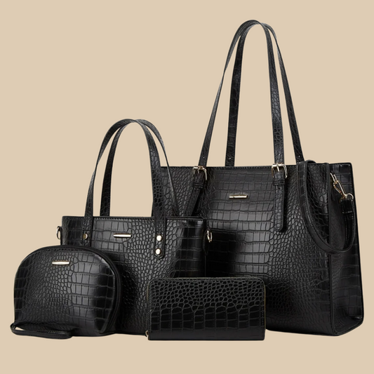Casey | Sac Noir Femme | 4pcs Ensemble