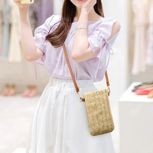 Charlene | Mini sac à bandoulière | Sac en raphia