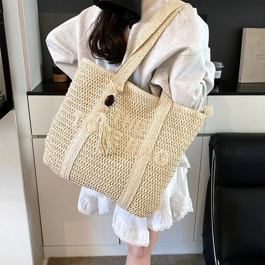 Laccie | Sac en Raphia Femme | Main